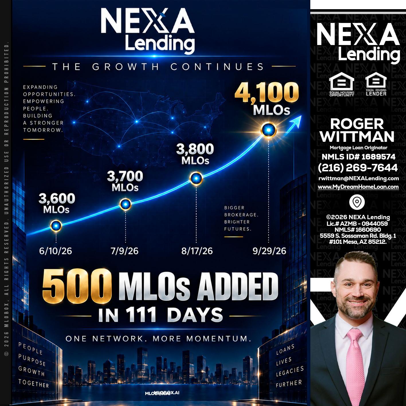 4,100 MLOs - Roger Wittman -Mortgage Loan Originator