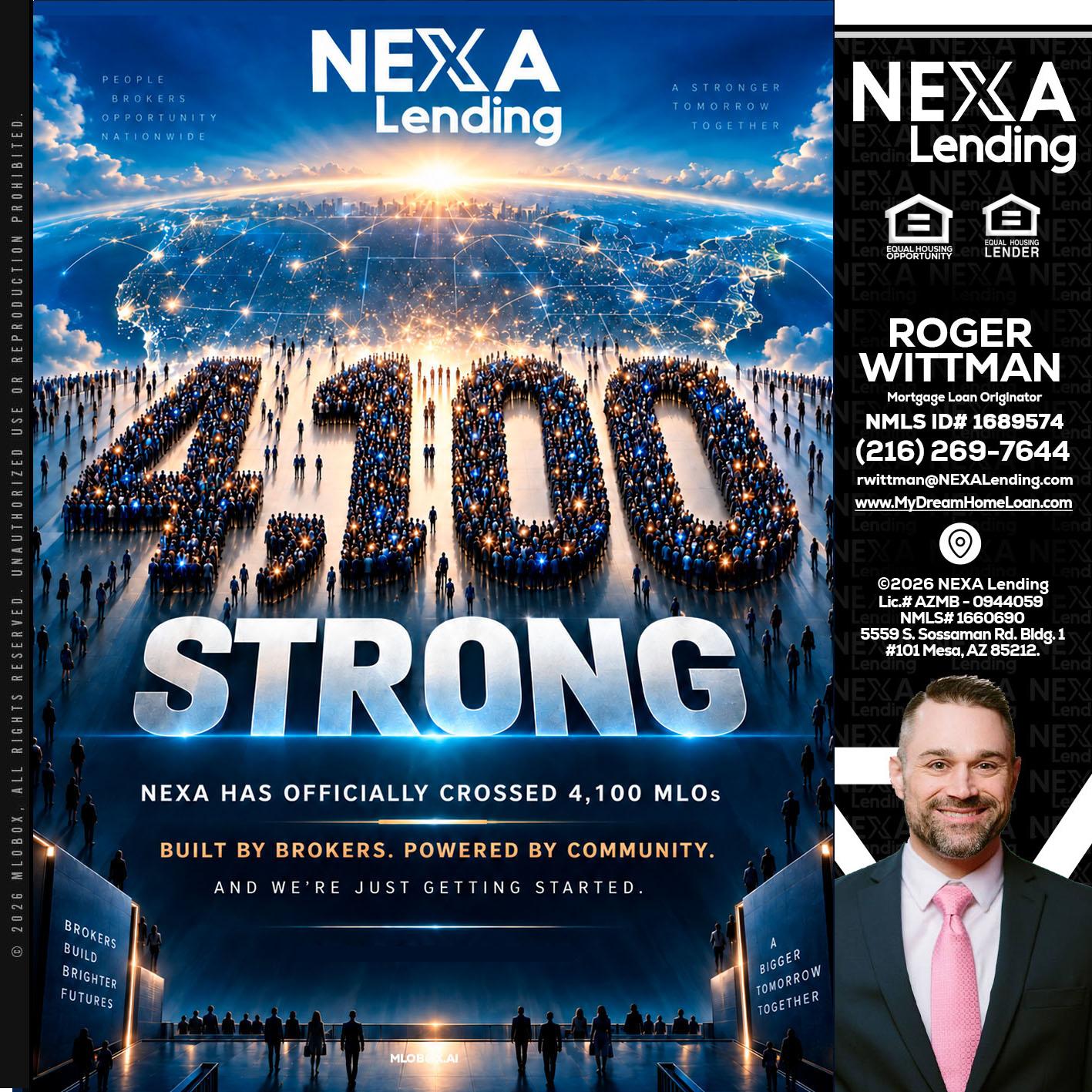4,100 MLOs - Roger Wittman -Mortgage Loan Originator