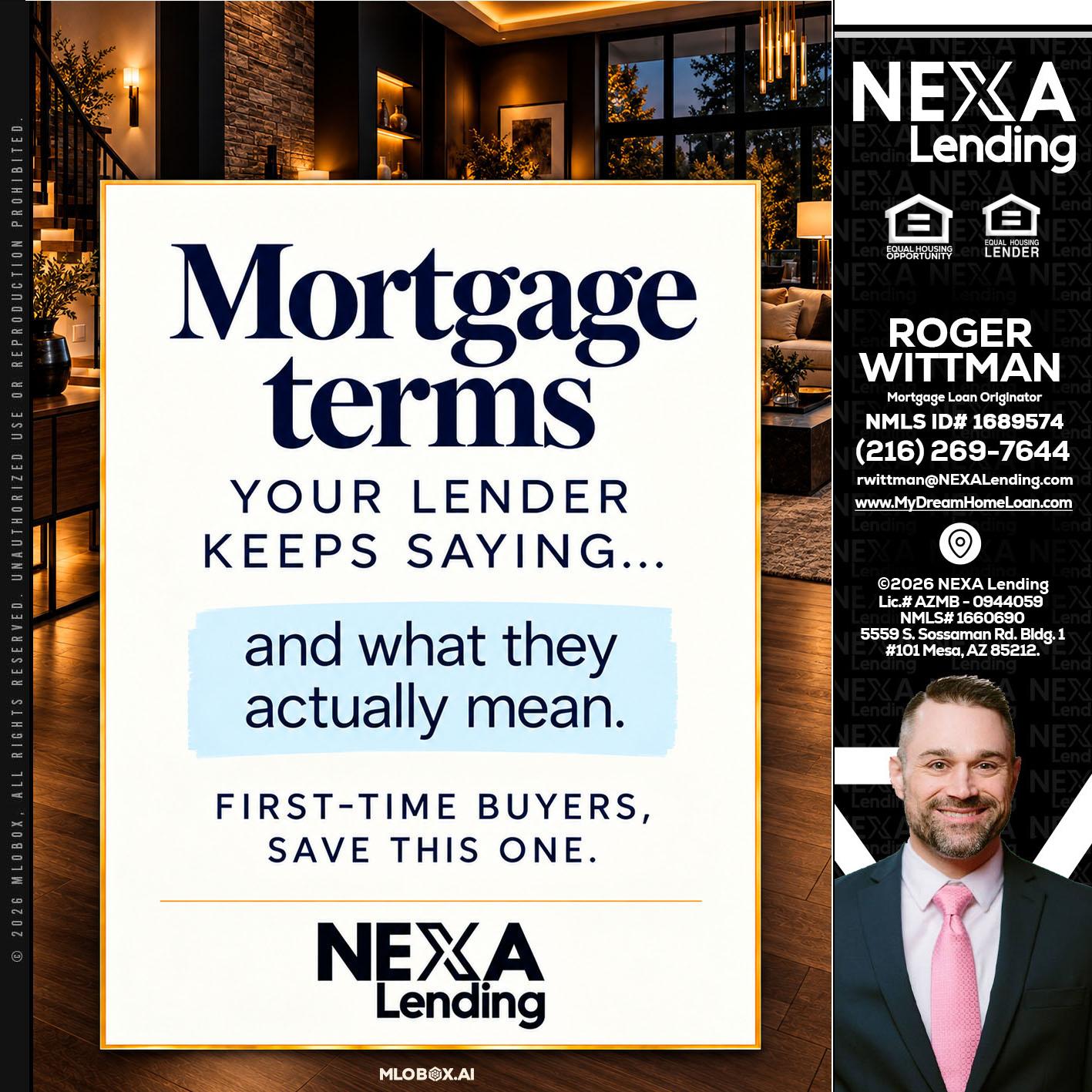 mortgage terms - Roger Wittman -Mortgage Loan Originator