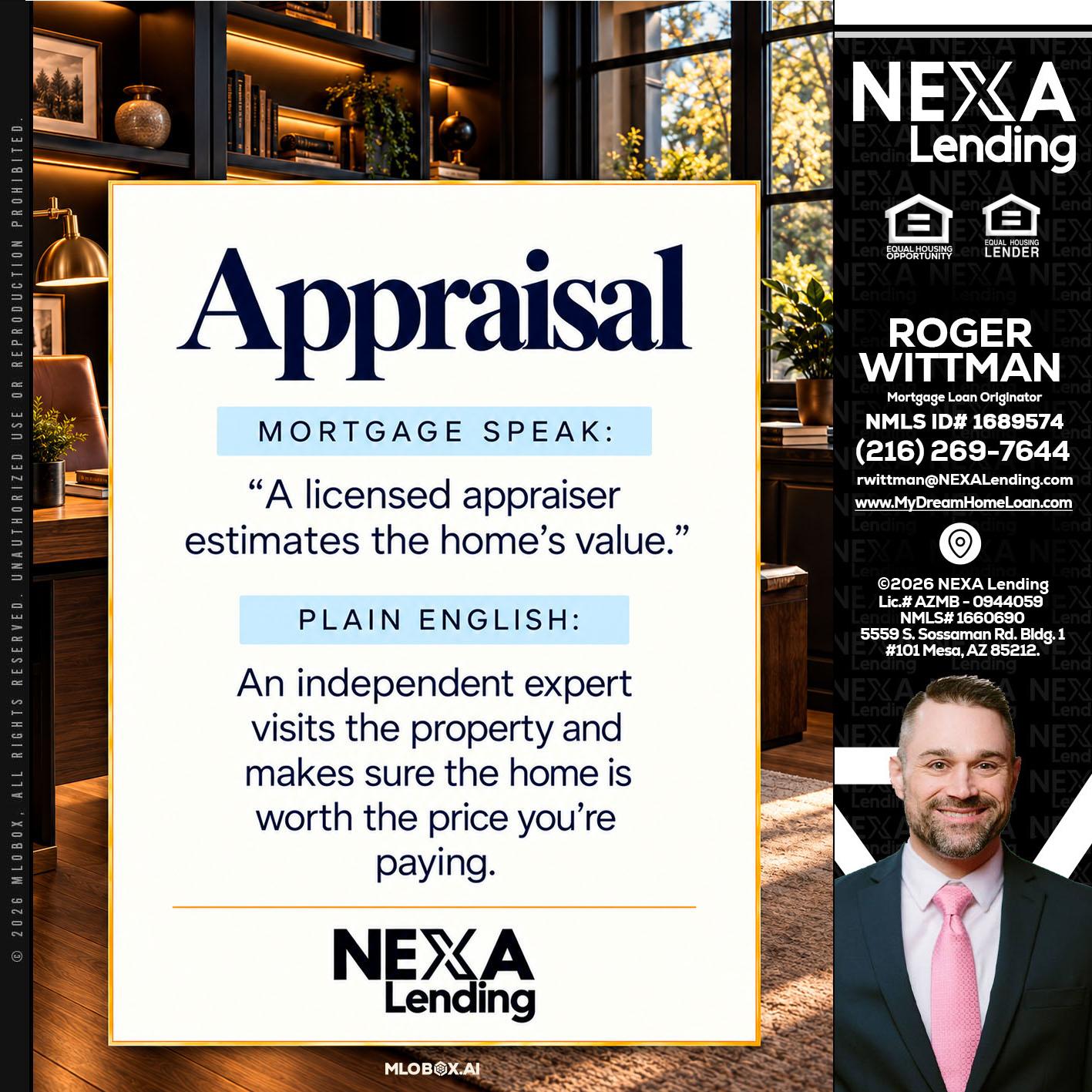 appraisal - Roger Wittman -Mortgage Loan Originator