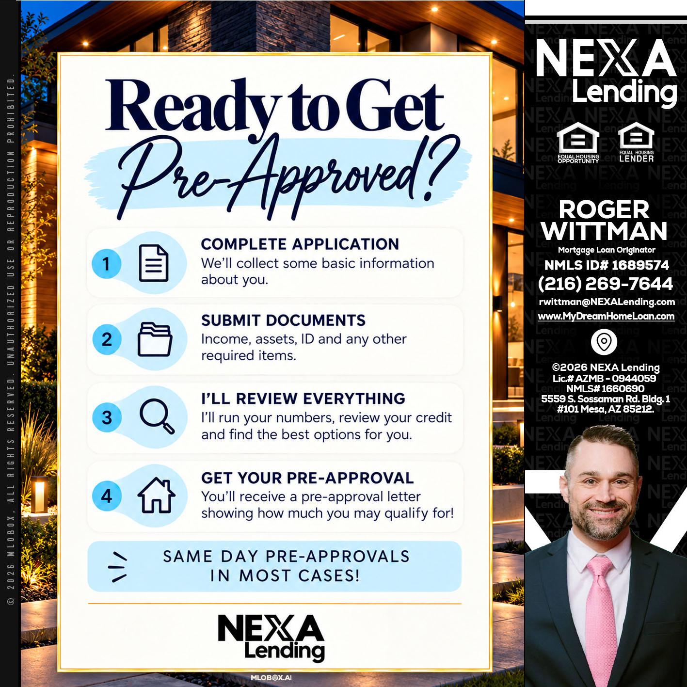 ready to get - Roger Wittman -Mortgage Loan Originator