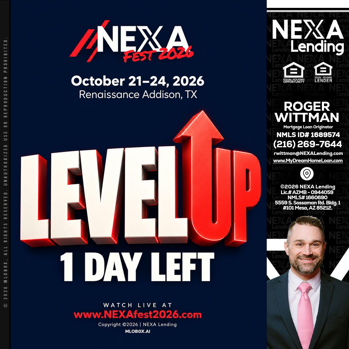 LEVEL UP - Roger Wittman -Mortgage Loan Originator